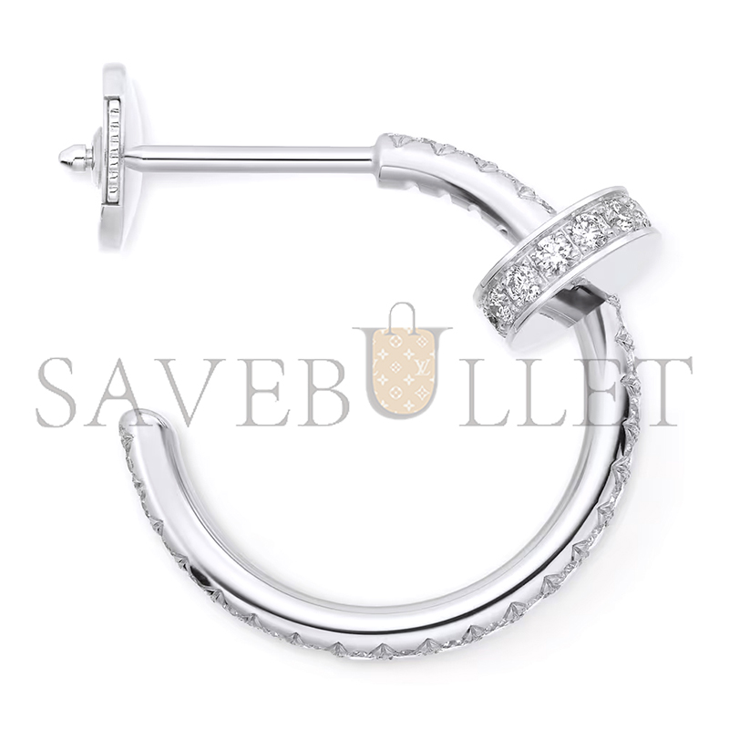 CARTIER JUSTE UN CLOU HOOP EARRINGS, SMALL MODEL, PAVED B8301431